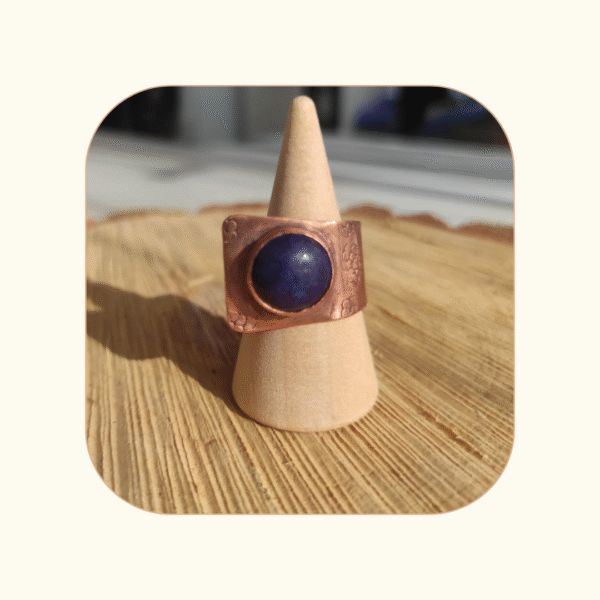 Pierścionek geometryczny Lapis Lazuli