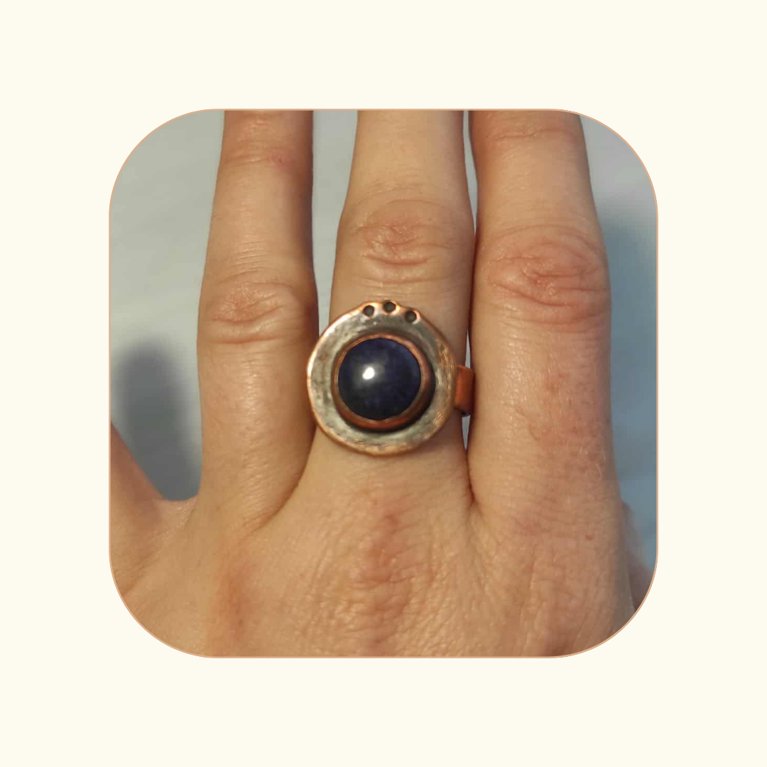 Pierścionek ufo Lapis Lazuli - obrazek 2