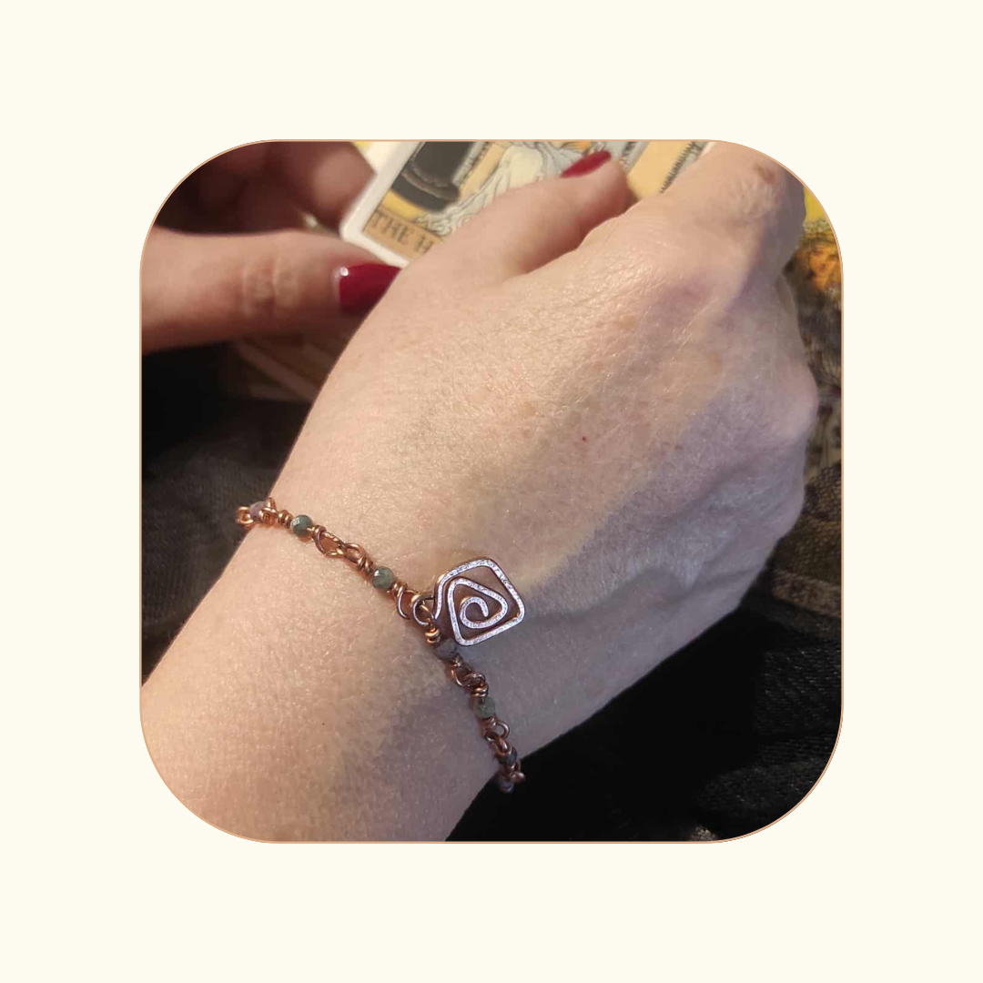 Bransoletka SPIRALA ŻYCIA Szafir z Rubinem - obrazek 2