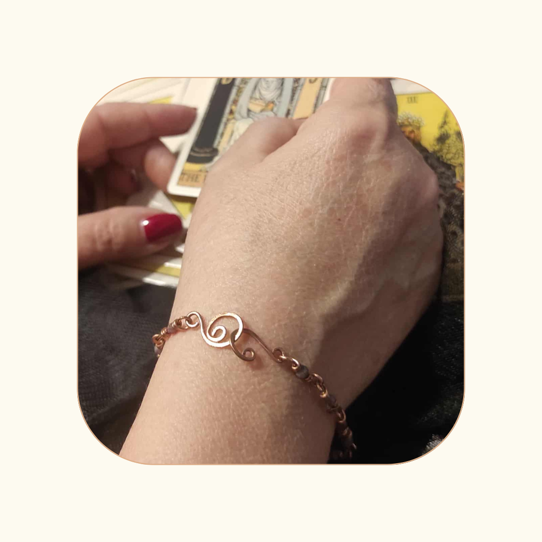 Bransoletka SPIRALA ŻYCIA Szafir z Rubinem - obrazek 3