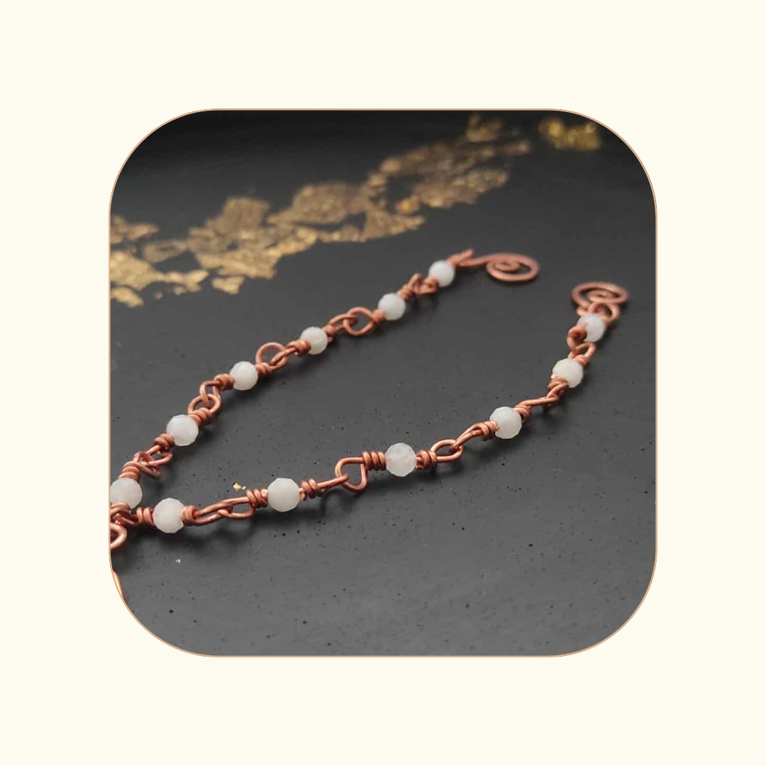 Bransoletka SPIRALA ŻYCIA Kamień księżycowy - obrazek 2