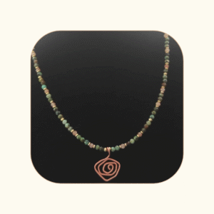 Naszyjnik Przebudzenie - turkus afrykański, kamień słoneczny