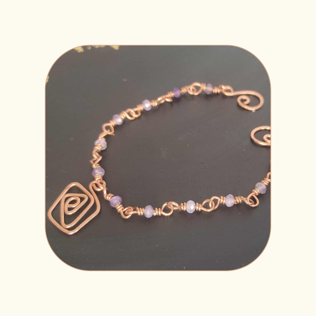 Bransoletka SPIRALA ŻYCIA Ametyst