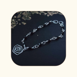 Bransoletka SPIRALA ŻYCIA czarny turmalin srebro925