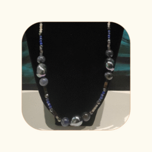 Lunarna głębia - perła seashell, kamień księżycowy, lapis lazuli