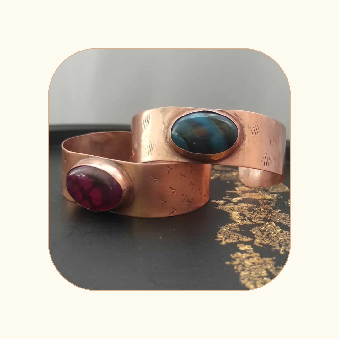 Bransoletka 20mm agat niebieski - obrazek 3