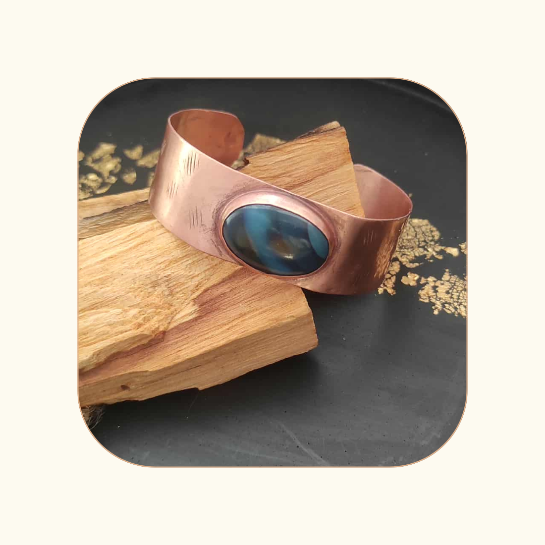 Bransoletka 20mm agat niebieski - obrazek 2