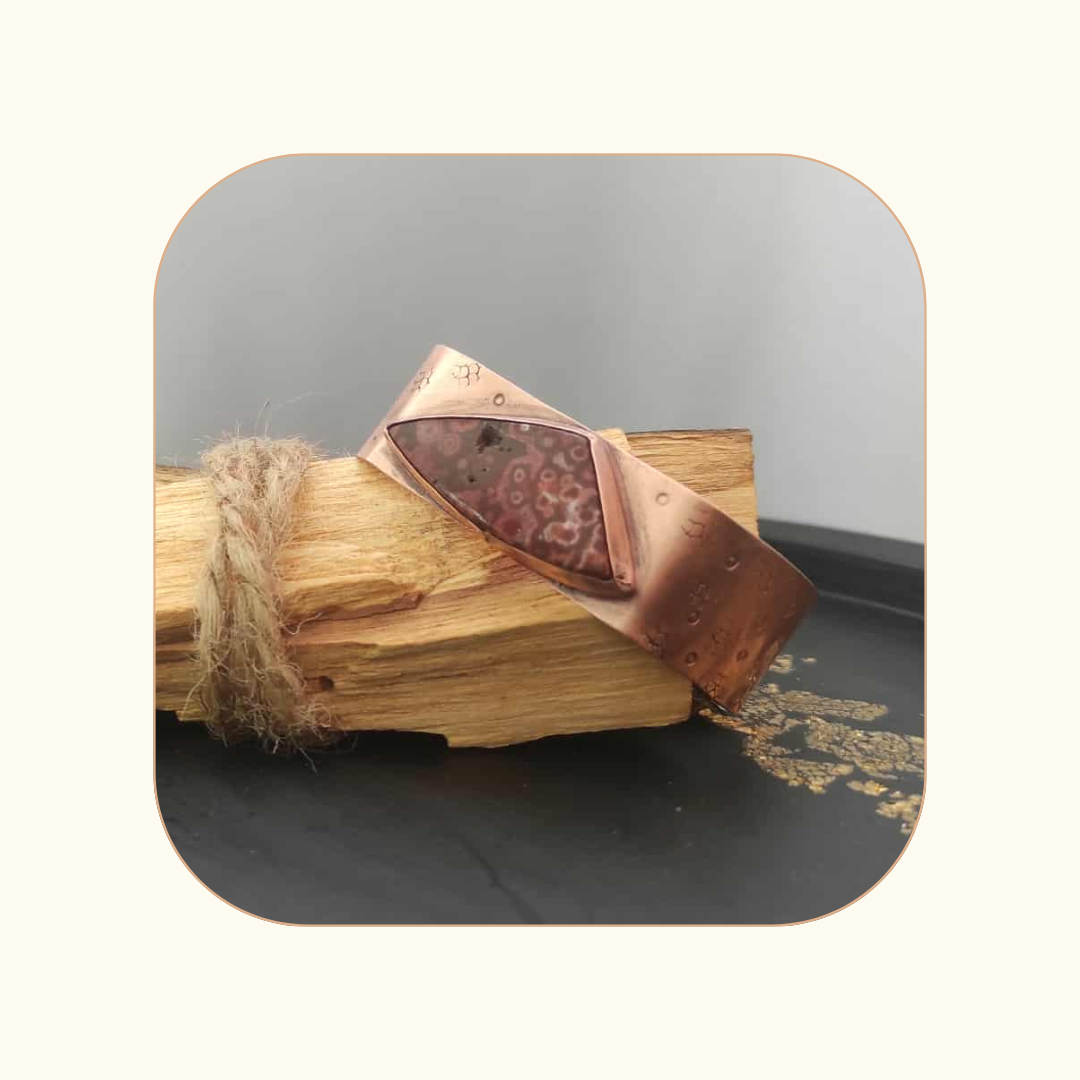 Bransoletka 20mm makowy jaspis - obrazek 2