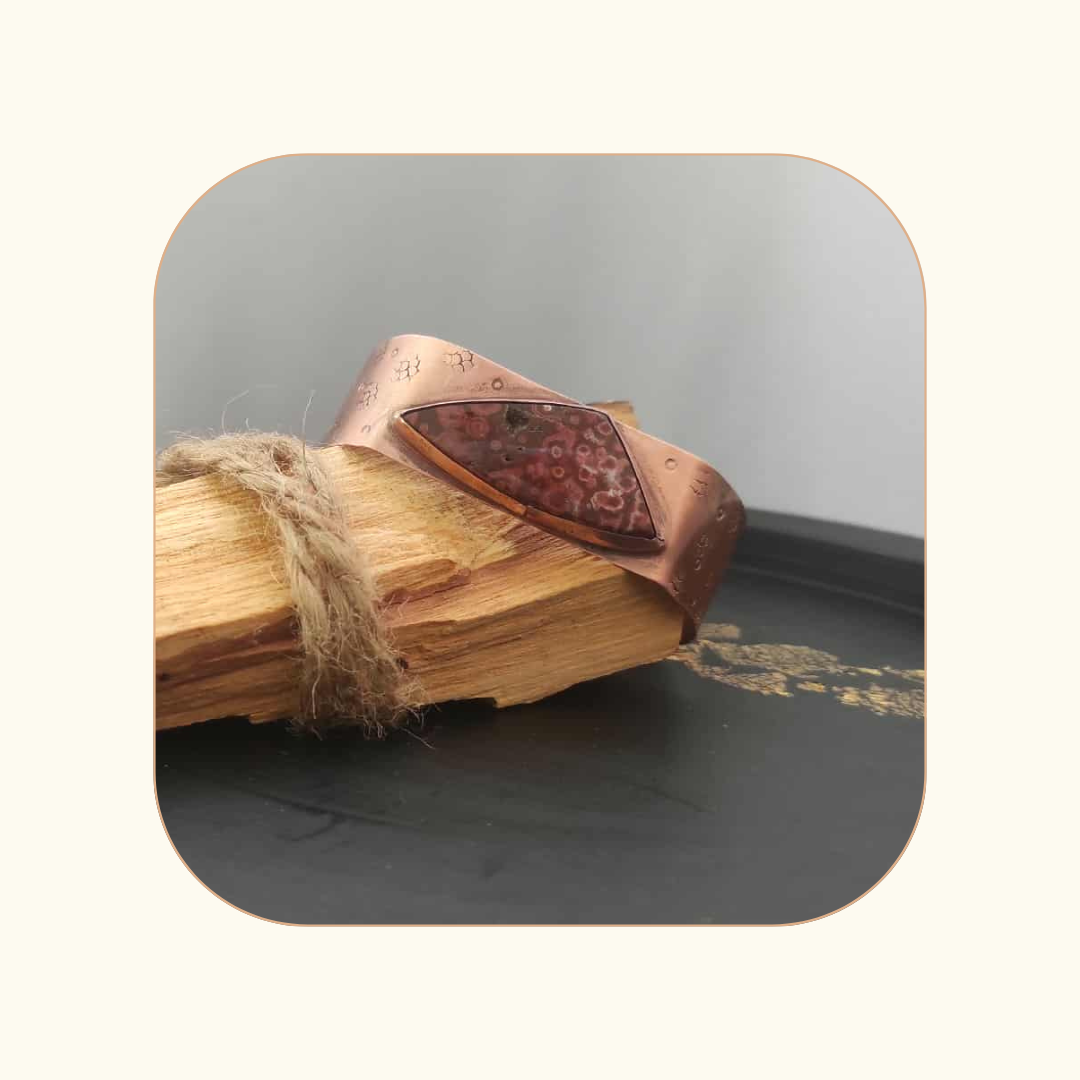 Bransoletka 20mm makowy jaspis - obrazek 3