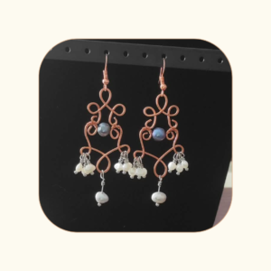 Kolczyki Żyrandole Perła Słodkowodna