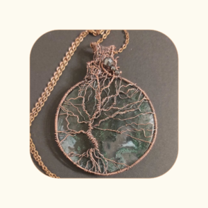 Talizman ochronny Agat mszysty - drzewo życia