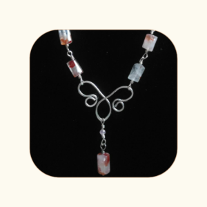 Naszyjnik królewski kwarc ognisty słupek