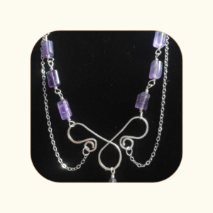 Naszyjnik królewski ametyst słupek